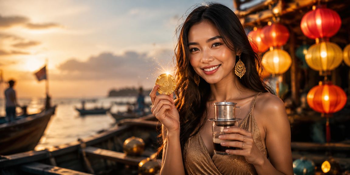 Người chơi tại quán cà phê Hội An thực hiện giao dịch cá cược và kiểm tra số dư tài khoản