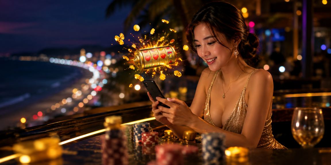 Người chơi slot game tại bãi biển Mũi Né – trải nghiệm giải trí và giao dịch tài chính ngoài trời