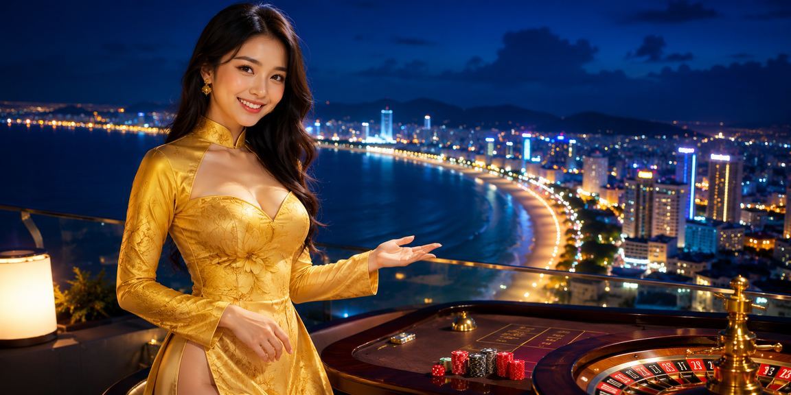 Người dùng trải nghiệm ứng dụng casino xsqni với trang phục áo dài truyền thống tại Quy Nhơn