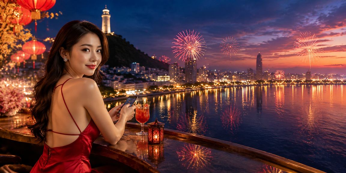 Người dùng trải nghiệm casino di động tại lễ hội biển Vũng Tàu với điện thoại thông minh
